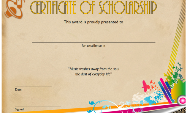Certificate Of Scholarship Free Printable 14 New Ideas In Awesome Certificate Of Merit Templates Editable