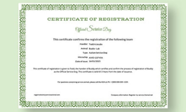 Certificate Of Service Template 15 Word Pdf Psd Ai Intended For Best Service Dog Certificate Template
