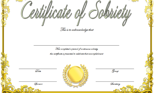 Certificate Of Sobriety Template Free 10 Newest Designs With Free 10 Certificate Of Stock Template Ideas