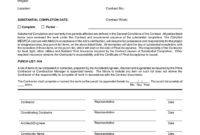 Certificate Of Substantial Completion In Word And Pdf Formats Regarding Free Certificate Of Substantial Completion Template
