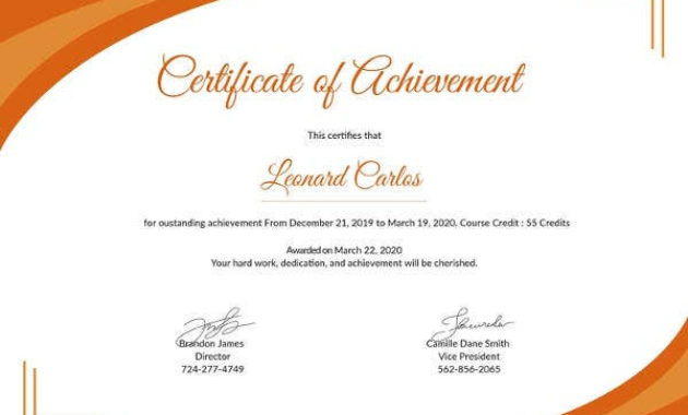 Certificate Template 45 Free Printable Word Excel Pdf In Certificate Of Attainment Template