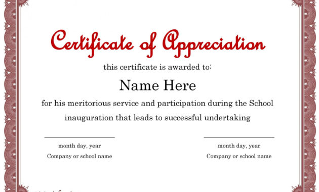 Certificate Template Appreciation Free Seven Ways Throughout Certificate Of Appearance Template
