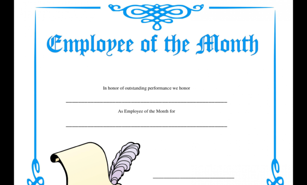 Certificate Template Employee Of The Month Ten Advantages With Regard To Employee Of The Month Certificate Template With Picture