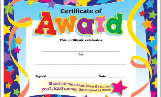 Certificate Template For Kids Free Templates Sample Blank For Children'S Certificate Template