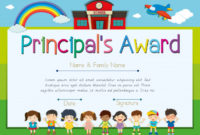 Certificate Template For Principal&amp;#039;S Award Vector Free Within Editable Honor Roll Certificate Templates