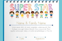 Certificate Template For Super Star With Many Children Regarding Children&amp;#039;S Certificate Template