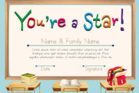Certificate Template With Books In Classroom Background With Classroom Certificates Templates