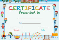 Certificate Template With Kids In Winter At School For Awesome Children&amp;amp;#039;S Certificate Template