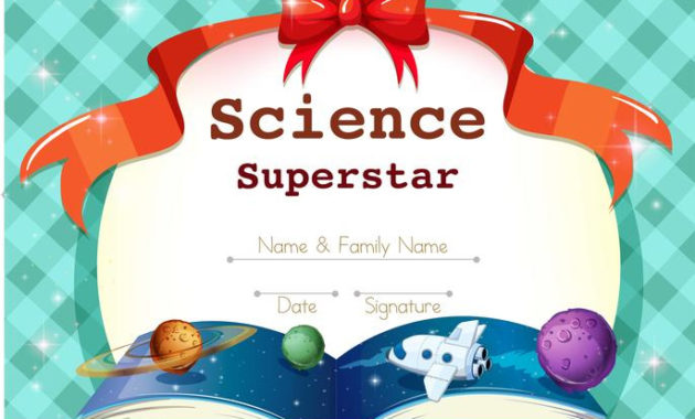 Certificate Template With Science Theme Download Free With Awesome Science Achievement Certificate Template Ideas