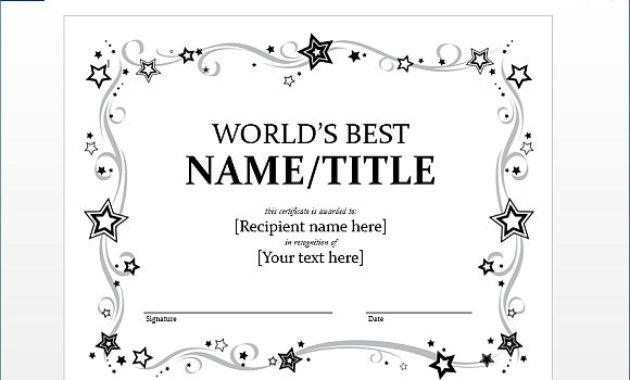 Certificate Templates Blank Award Certificate Templates Word For Blank Award Certificate Templates Word