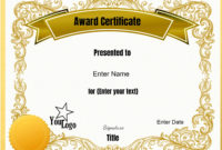 Certificate Templates For Award Certificate Border Template