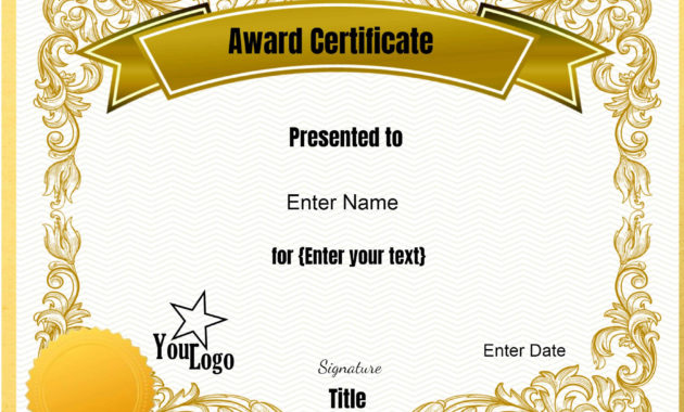 Certificate Templates For Award Certificate Border Template