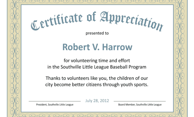 Certificate Templates Inside Printable Thanks Certificate Template