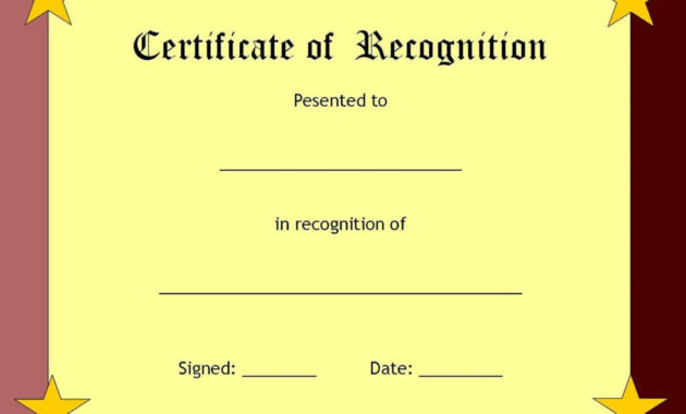 Certificate Templates Throughout Printable Blank Award Certificate Templates Word