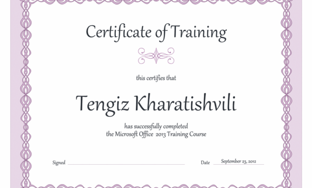 Certificate Templates With Regard To Microsoft Word Certificate Templates