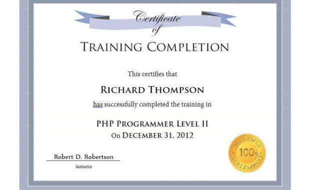 Certificateofcompletiontemplatebluebordereditable Within Certificate Of Merit Templates Editable