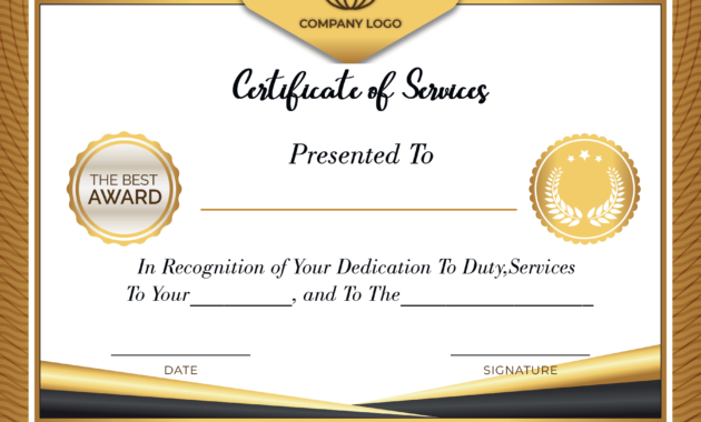 Certificateofservices4 Within Quality Certificate Of Service Template Free