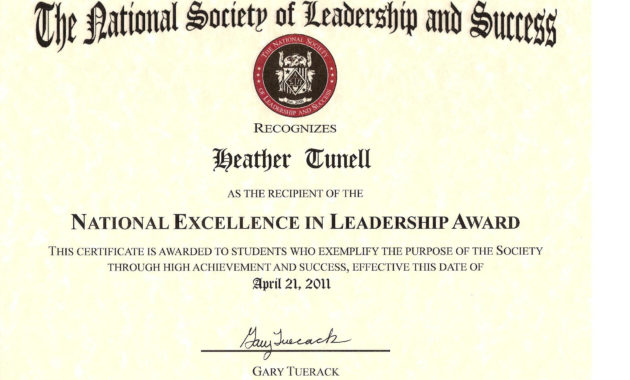 Certificates Awards And Reference Letters Nursing Portfolio Pertaining To Leadership Award Certificate Templates