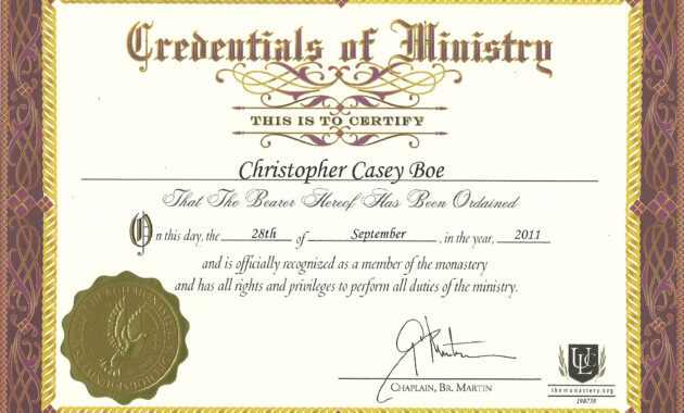 Certificates Latest Ordination Certificate Template For Ordination Certificate Templates