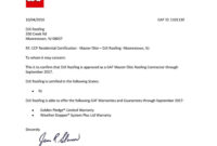 Certifications Roofing Contractor In South Jersey Djk Intended For Free Roof Certification Template