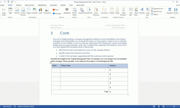 Change Management Plan Template Ms Wordexcel Within Change Management Log Template