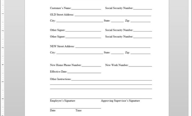 Change Of Address Request Template Regarding Business Change Of Address Template