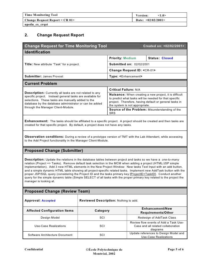 Change Request Template Itil Printable Schedule Template Within Business Process Design Document Template