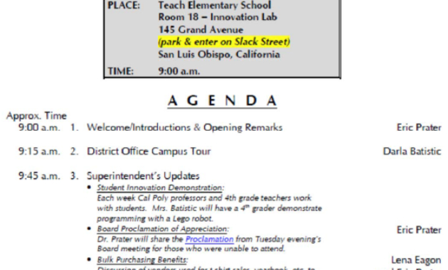Charles E Teach Booster Club Booster Club Meeting Agenda Inside Booster Club Meeting Agenda Vorlage
