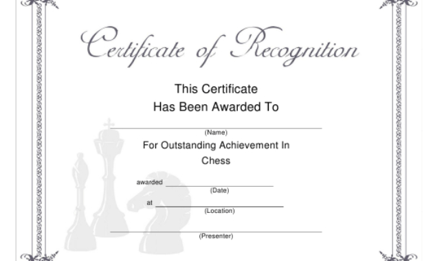 Chess Outstanding Achievement Certificate Template Regarding Quality Outstanding Performance Certificate Template
