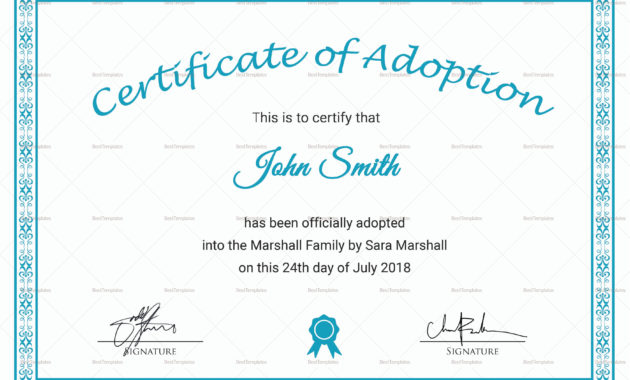 Child Adoption Certificate Template Williamsonga For Adoption Certificate Template