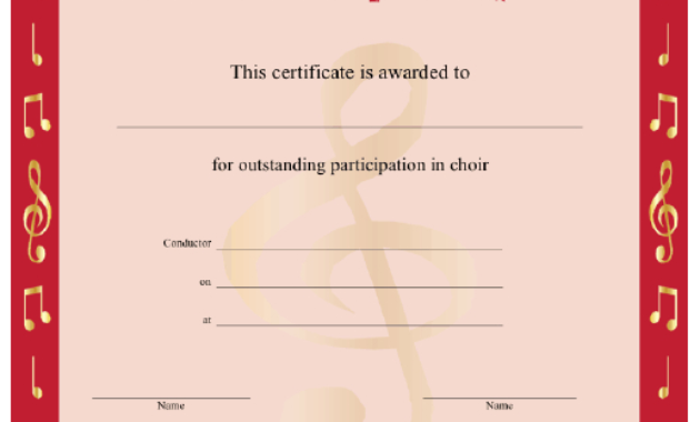 Choir Participation Certificate Printable Certificate With Best Membership Certificate Template Free 20 New Designs