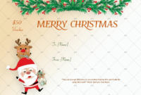 Christmas Gift Certificate Dancing Santa Themed Gct Regarding Awesome Holiday Gift Certificate Template Free 10 Designs