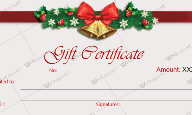 Christmas Gift Certificate Template 36 Word Layouts Inside Awesome Gift Certificate Template In Word 10 Designs