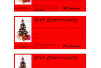 Christmas Gift Certificate Template In Printable Free Christmas Gift Certificate Templates