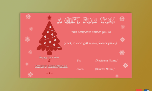 Christmas Gift Certificate Template Pink Themed Gct For Best Pink Gift Certificate Template