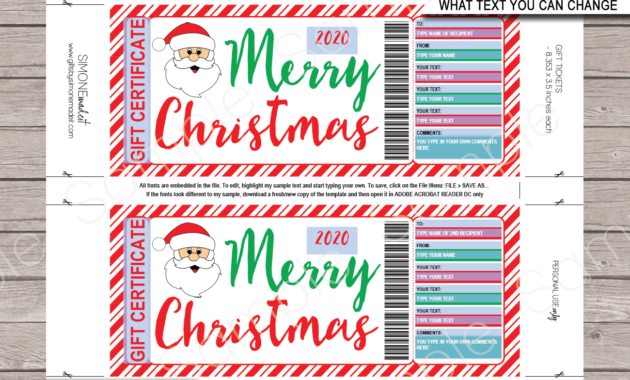 Christmas Santa Gift Certificate Template Printable Gift Within Quality Kids Gift Certificate Template