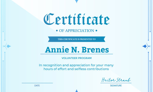 Church Certificates And Award Templates Simplecert With Best Volunteer Of The Year Certificate Template