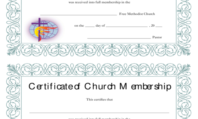 Church Membership Certificate Free Download Regarding Quality New Member Certificate Template