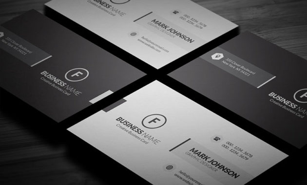 Clean Minimalistic Business Card Template » Free Download For Black And White Business Cards Templates Free