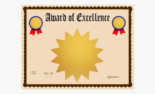 Clip Art Award Templates Free Award Of Excellence Regarding Free Art Certificate Templates