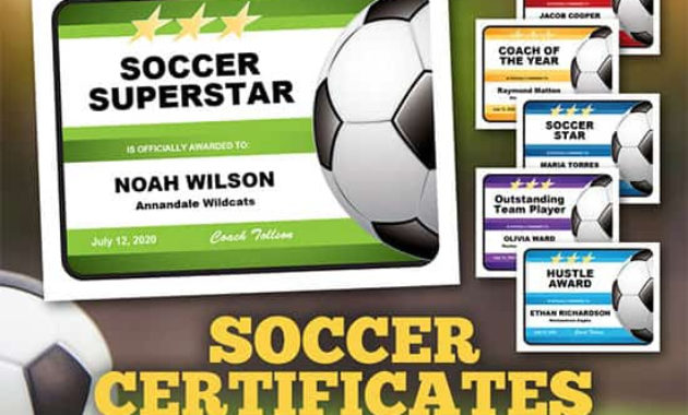 Coaches Series — Soccer Certificates Editable Designer Regarding Best Soccer Award Certificate Template