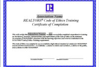 Code Of Ethics Training Certificates Wwwnarrealtor Pertaining To Amazing International Conference Certificate Templates