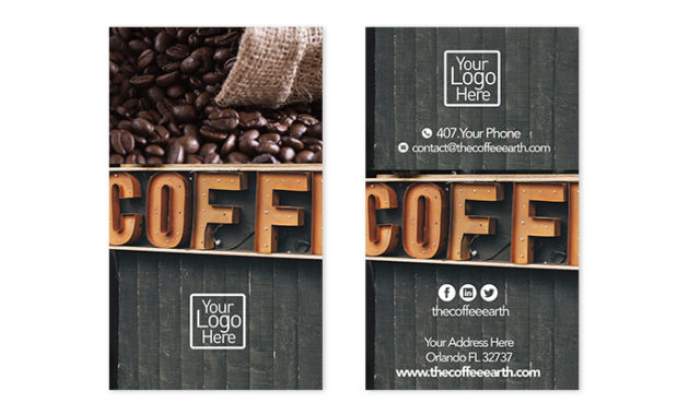 Coffee Shop Business Card Design The Coffee Earth For Coffee Business Card Template Free