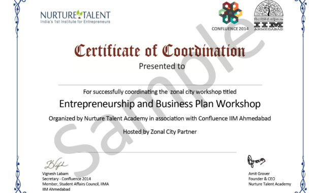 College Workshopnurture Talent In Association With Throughout Certificate Of Participation In Workshop Template