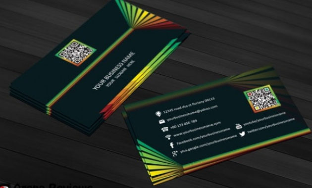 Colorful Business Card Template Psd Free Psd File Throughout Business Card Powerpoint Templates Free