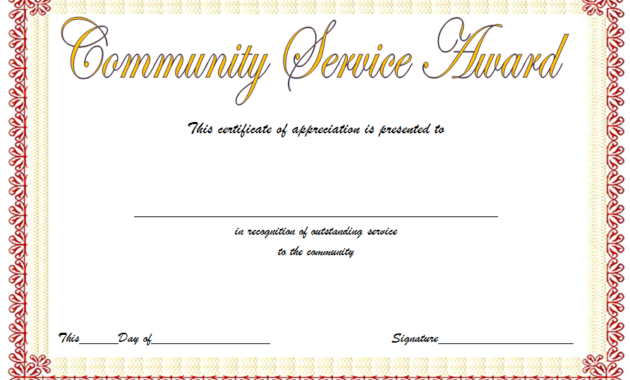 Community Service Certificate Template Free 12 Best Ideas Throughout Quality Certificate Of Service Template Free