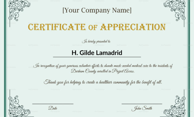 Company Employee Appreciation Certificate Design Template With Regard To Awesome Best Employee Award Certificate Templates