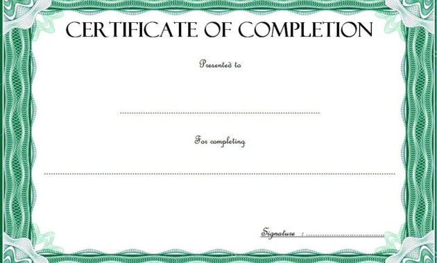 Completion Certificate Editable 10 Template Ideas Inside Certification Of Completion Template
