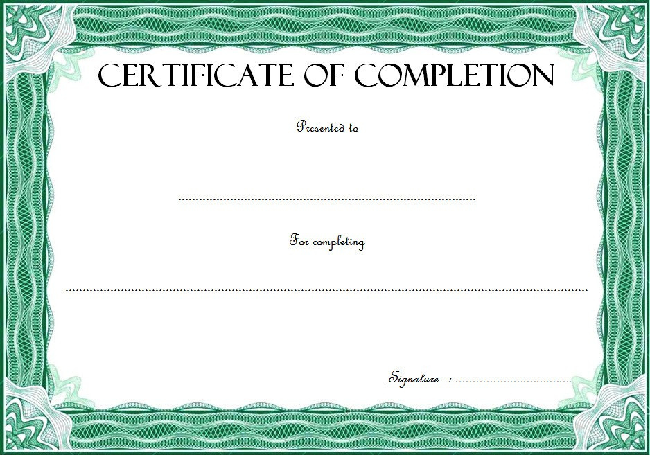 Completion Certificate Editable 10 Template Ideas Inside Certification Of Completion Template