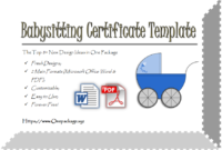 Completion Certificates Op Templates Intended For Best Free Printable Babysitting Gift Certificate